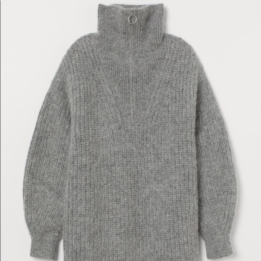 H&M wool and alpaca blend half zip sweater